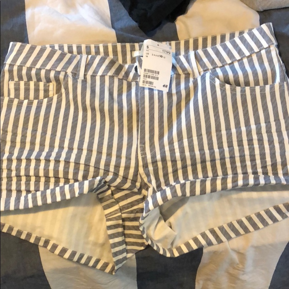 Striped Jean Shorts